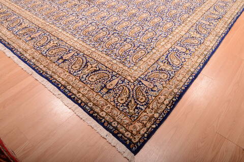 Kerman Blue Hand Knotted 99 X 140  Area Rug 100-75891 Image 3