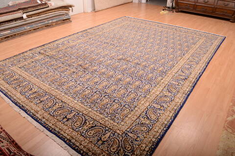 Kerman Blue Hand Knotted 99 X 140  Area Rug 100-75891 Image 4