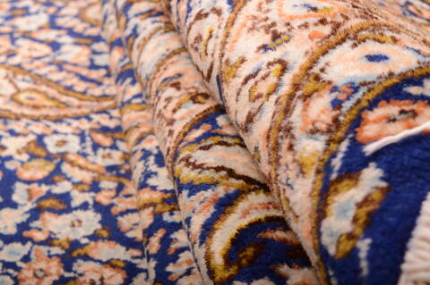 Kerman Blue Hand Knotted 99 X 140  Area Rug 100-75891 Image 5