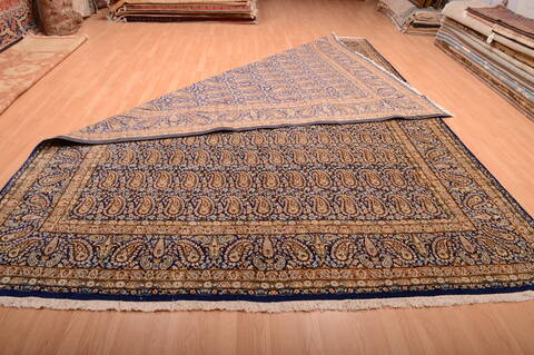 Kerman Blue Hand Knotted 99 X 140  Area Rug 100-75891 Image 8