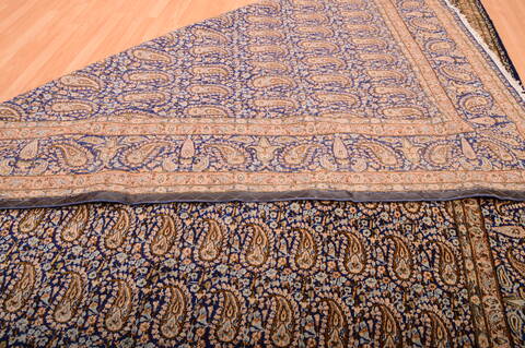 Kerman Blue Hand Knotted 99 X 140  Area Rug 100-75891 Image 9