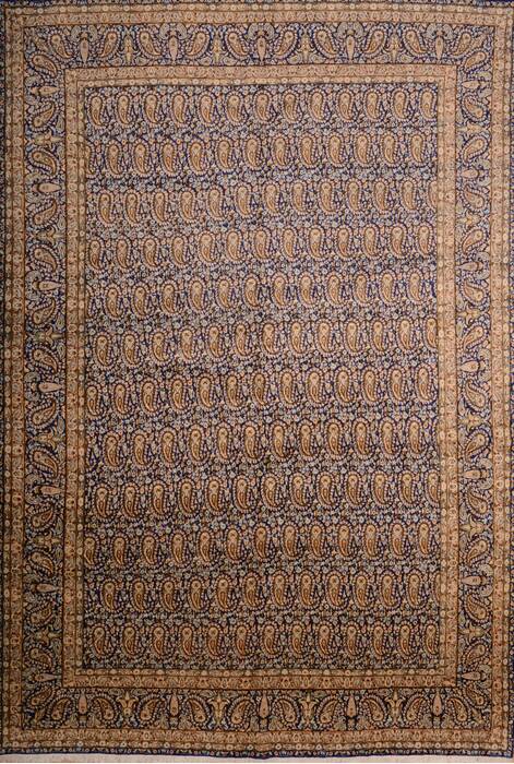 Kerman Blue Hand Knotted 99 X 140  Area Rug 100-75891 Image 0