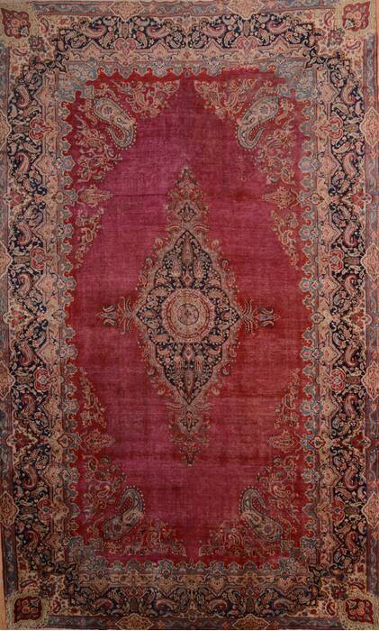 Kerman Red Hand Knotted 911 X 164  Area Rug 100-75892 Image 0