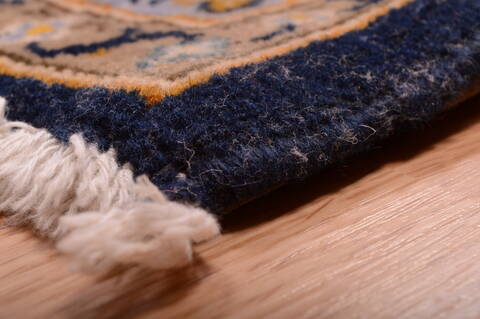 Kashan Blue Hand Knotted 98 X 175  Area Rug 100-75971 Image 15