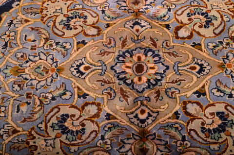 Kashan Blue Hand Knotted 98 X 175  Area Rug 100-75971 Image 17