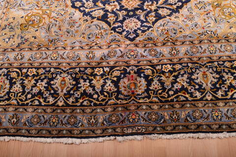 Kashan Blue Hand Knotted 98 X 175  Area Rug 100-75971 Image 18