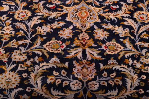 Kashan Blue Hand Knotted 98 X 175  Area Rug 100-75971 Image 9