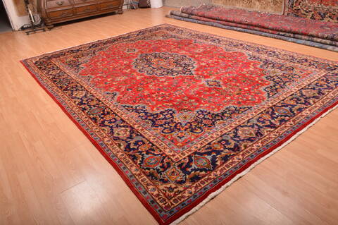 Mashad Red Hand Knotted 911 X 133  Area Rug 100-75978 Image 17