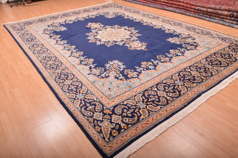 Kerman Blue Hand Knotted 910 X 137  Area Rug 100-75980 Image 11