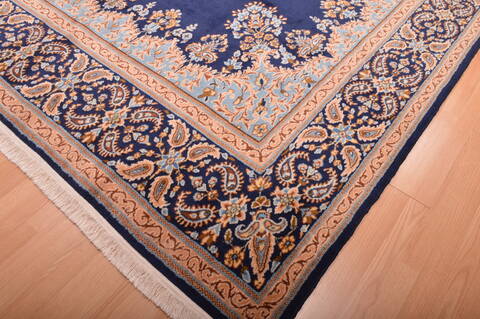 Kerman Blue Hand Knotted 910 X 137  Area Rug 100-75980 Image 14
