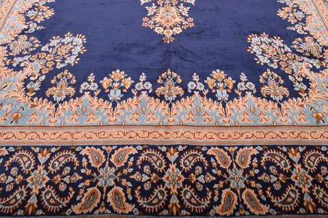 Kerman Blue Hand Knotted 910 X 137  Area Rug 100-75980 Image 15