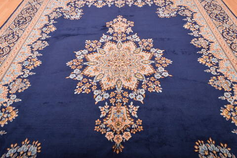 Kerman Blue Hand Knotted 910 X 137  Area Rug 100-75980 Image 17