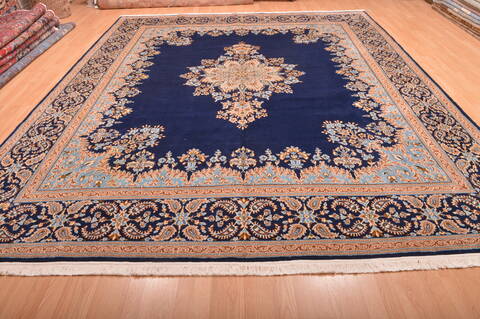 Kerman Blue Hand Knotted 910 X 137  Area Rug 100-75980 Image 5