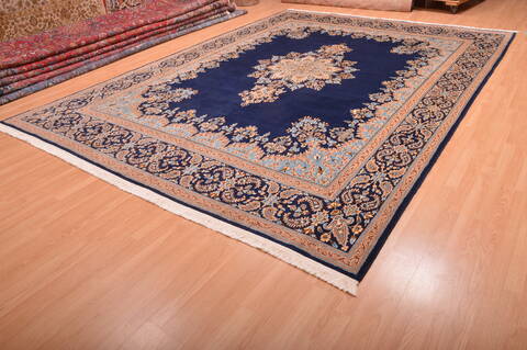 Kerman Blue Hand Knotted 910 X 137  Area Rug 100-75980 Image 6