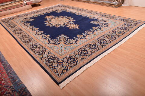 Kerman Blue Hand Knotted 910 X 137  Area Rug 100-75980 Image 7