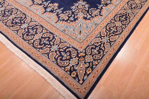 Kerman Blue Hand Knotted 910 X 137  Area Rug 100-75980 Image 8