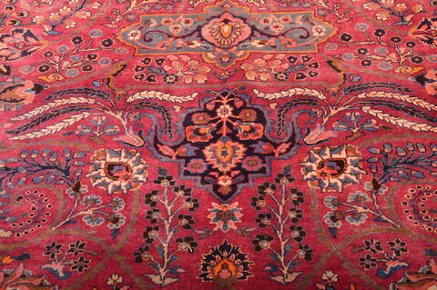 Mashad Red Hand Knotted 102 X 131  Area Rug 100-75985 Image 11