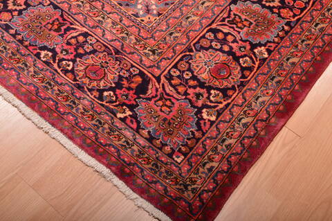 Mashad Red Hand Knotted 102 X 131  Area Rug 100-75985 Image 12