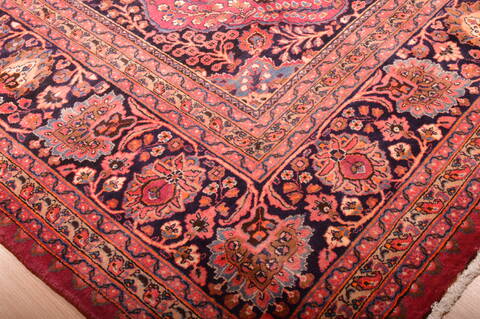 Mashad Red Hand Knotted 102 X 131  Area Rug 100-75985 Image 15