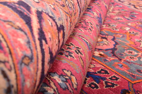 Mashad Red Hand Knotted 102 X 131  Area Rug 100-75985 Image 18