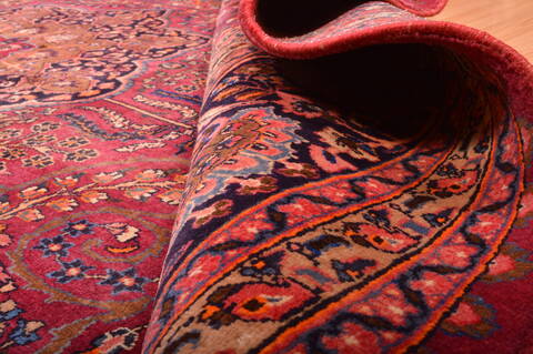 Mashad Red Hand Knotted 102 X 131  Area Rug 100-75985 Image 6