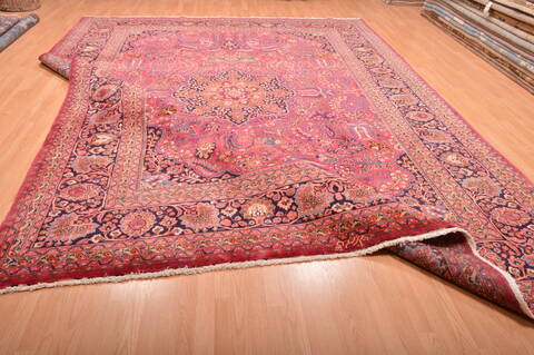 Mashad Red Hand Knotted 102 X 131  Area Rug 100-75985 Image 7