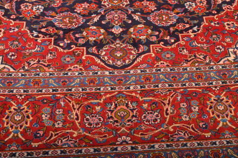 Kashan Red Hand Knotted 910 X 1211  Area Rug 100-75986 Image 10