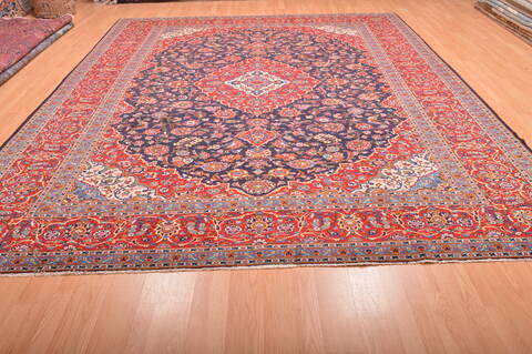 Kashan Red Hand Knotted 910 X 1211  Area Rug 100-75986 Image 1