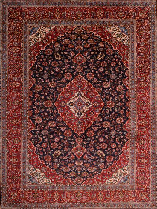 Kashan Red Hand Knotted 910 X 1211  Area Rug 100-75986 Image 0