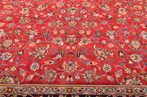 Mashad Red Hand Knotted 100 X 1210  Area Rug 100-75990 Image 12