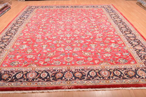 Mashad Red Hand Knotted 100 X 1210  Area Rug 100-75990 Image 1