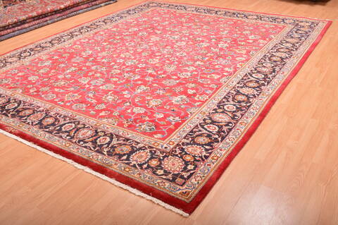 Mashad Red Hand Knotted 100 X 1210  Area Rug 100-75990 Image 2