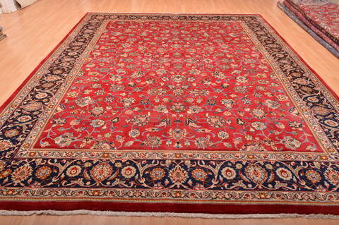 Mashad Red Hand Knotted 100 X 1210  Area Rug 100-75990 Image 4