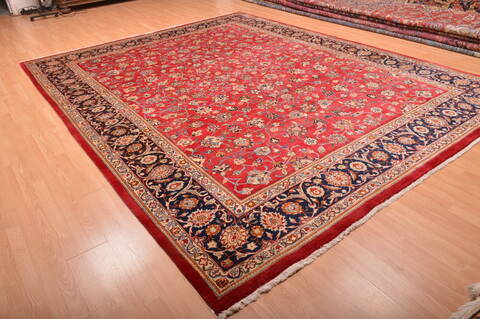 Mashad Red Hand Knotted 100 X 1210  Area Rug 100-75990 Image 5