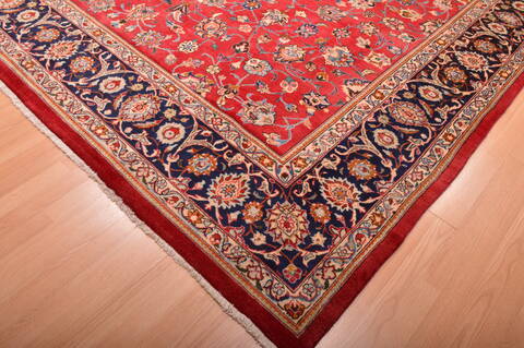 Mashad Red Hand Knotted 100 X 1210  Area Rug 100-75990 Image 7