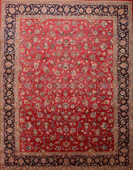 Mashad Red Hand Knotted 100 X 1210  Area Rug 100-75990 Image 0