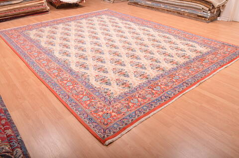 Qum Red Hand Knotted 910 X 1210  Area Rug 100-75991 Image 3