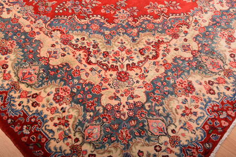 Hamedan Red Hand Knotted 106 X 138  Area Rug 100-76014 Image 16