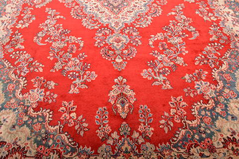 Hamedan Red Hand Knotted 106 X 138  Area Rug 100-76014 Image 18