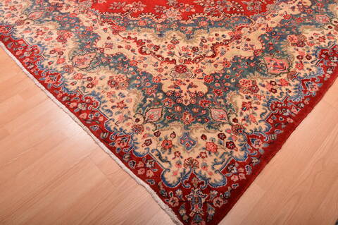 Hamedan Red Hand Knotted 106 X 138  Area Rug 100-76014 Image 7