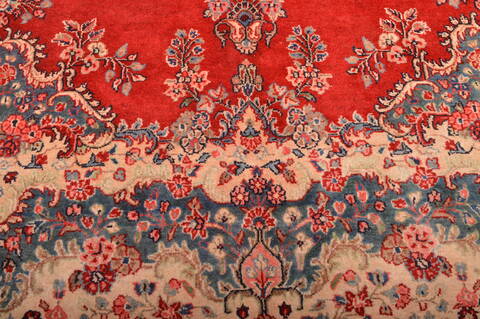 Hamedan Red Hand Knotted 106 X 138  Area Rug 100-76014 Image 8