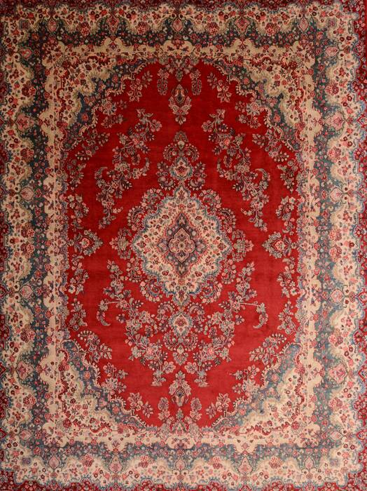 Hamedan Red Hand Knotted 106 X 138  Area Rug 100-76014 Image 0