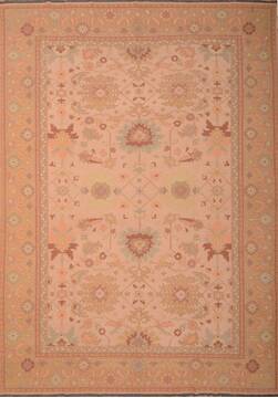 Pakistani Kilim Beige Rectangle 9x13 ft Wool Carpet 76023