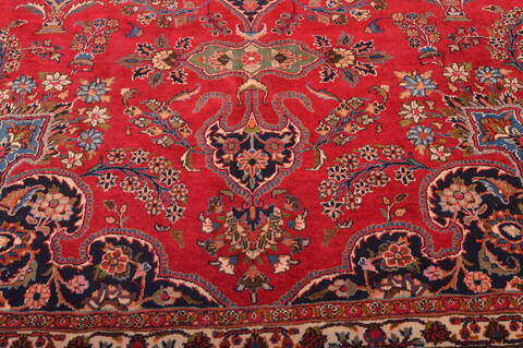 Mashad Red Hand Knotted 97 X 1111  Area Rug 100-76046 Image 12