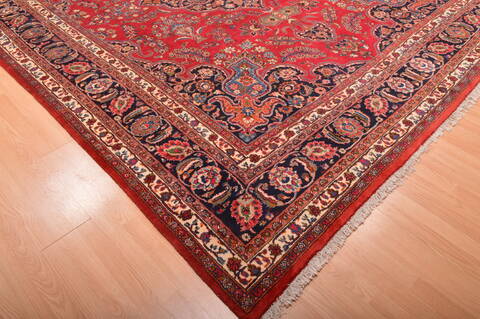 Mashad Red Hand Knotted 97 X 1111  Area Rug 100-76046 Image 14