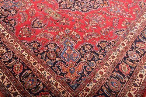 Mashad Red Hand Knotted 97 X 1111  Area Rug 100-76046 Image 15