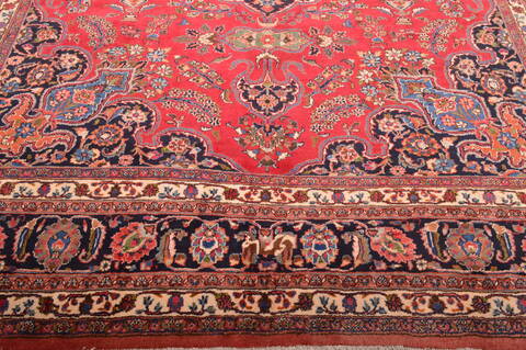 Mashad Red Hand Knotted 97 X 1111  Area Rug 100-76046 Image 16