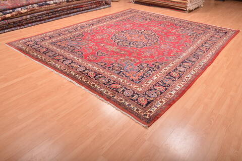 Mashad Red Hand Knotted 97 X 1111  Area Rug 100-76046 Image 2