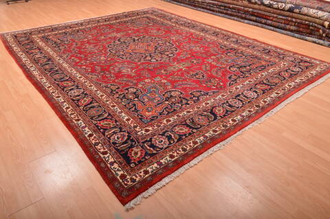Mashad Red Hand Knotted 97 X 1111  Area Rug 100-76046 Image 5