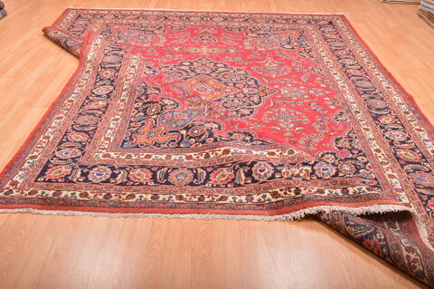 Mashad Red Hand Knotted 97 X 1111  Area Rug 100-76046 Image 9